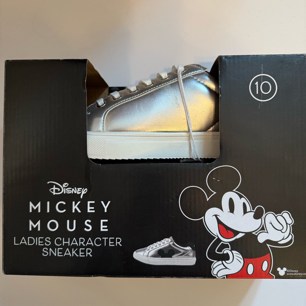 Disney Mickey Mouse Silver Sneakers- size 10